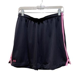 Under Armour Heat Gear Athletic Mesh Shorts Black Pink Size Medium